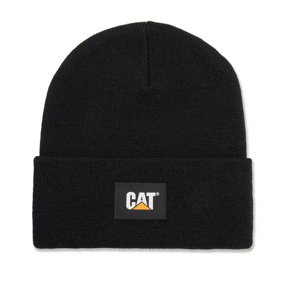 Caterpillar Cat Label Cuff Beanie Hat One Size Black